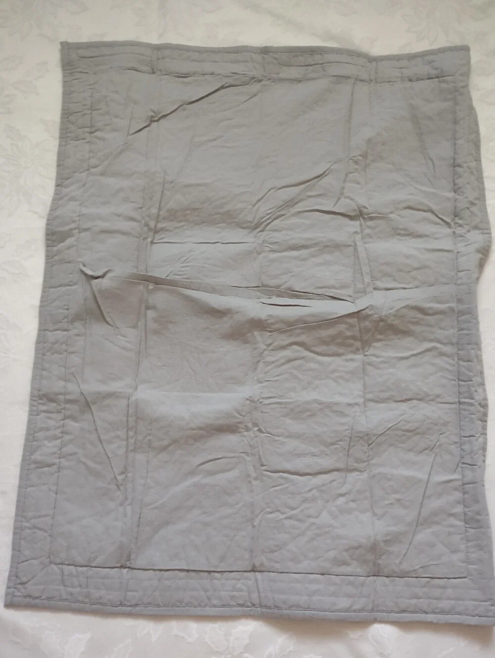 2 Quilted Pillow Shams Cotton Grey